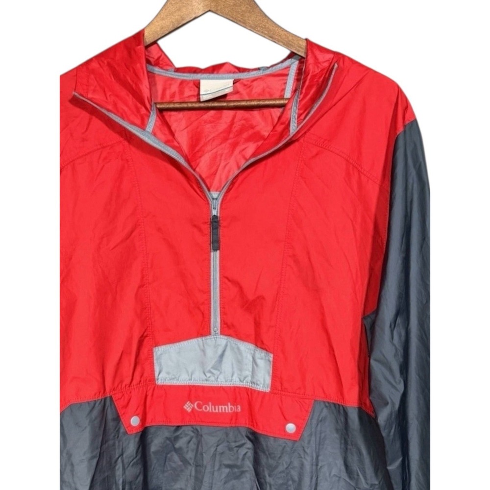 Columbia Rain Jacket Men's M Anorak Hoodie Red Navy Blue Grey Lightweight Pocket